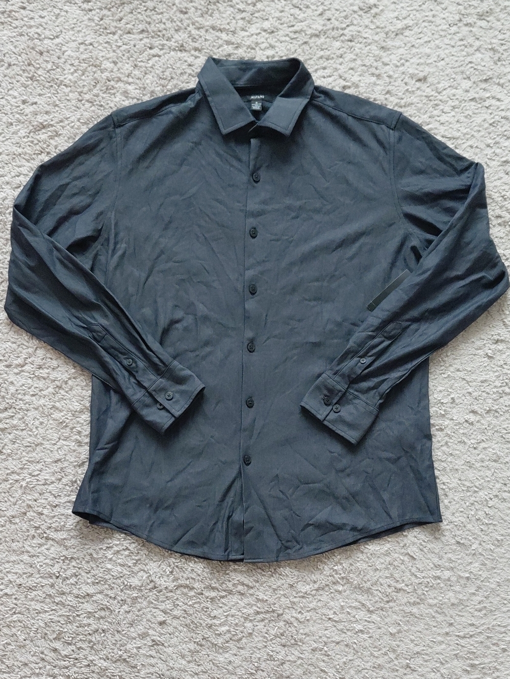 Alfani Men's Black Long-Sleeve Button-Down Shirt